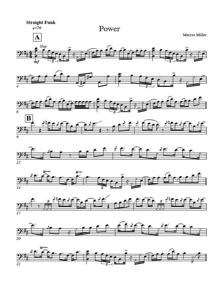 Power - Transcription - Marcus - Miller 2 | PDF
