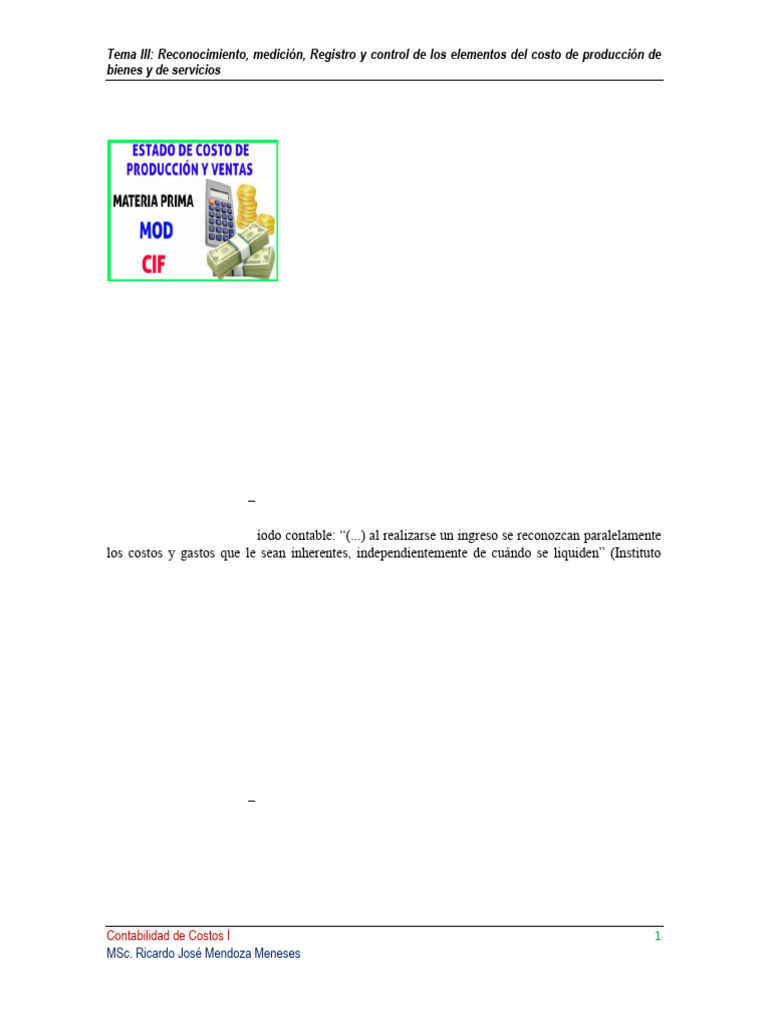 Estado de Costos de Producción y Ventas | PDF | Costo | Contabilidad de ...