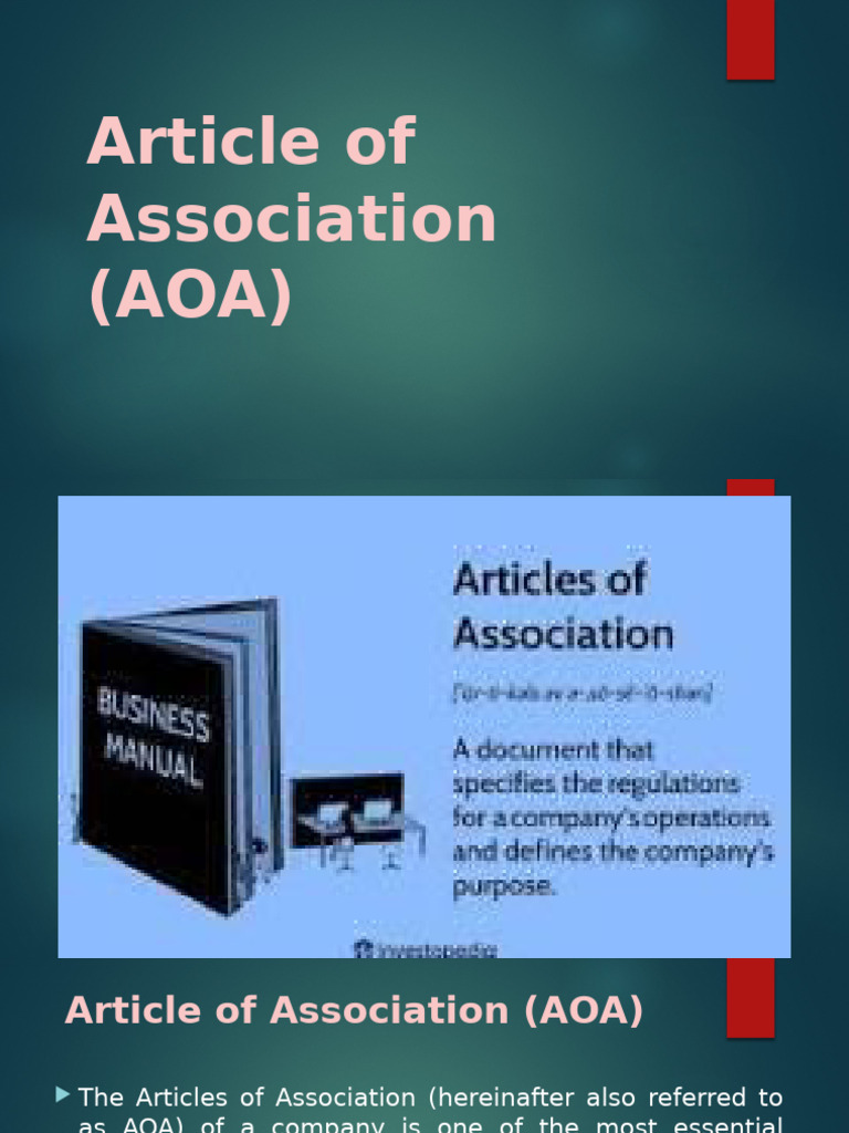 Article of Association | PDF | Articles Of Association | Business