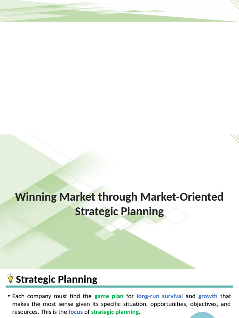 Market-Oriented Strategic Planning Guide | PDF | Market Segmentation ...