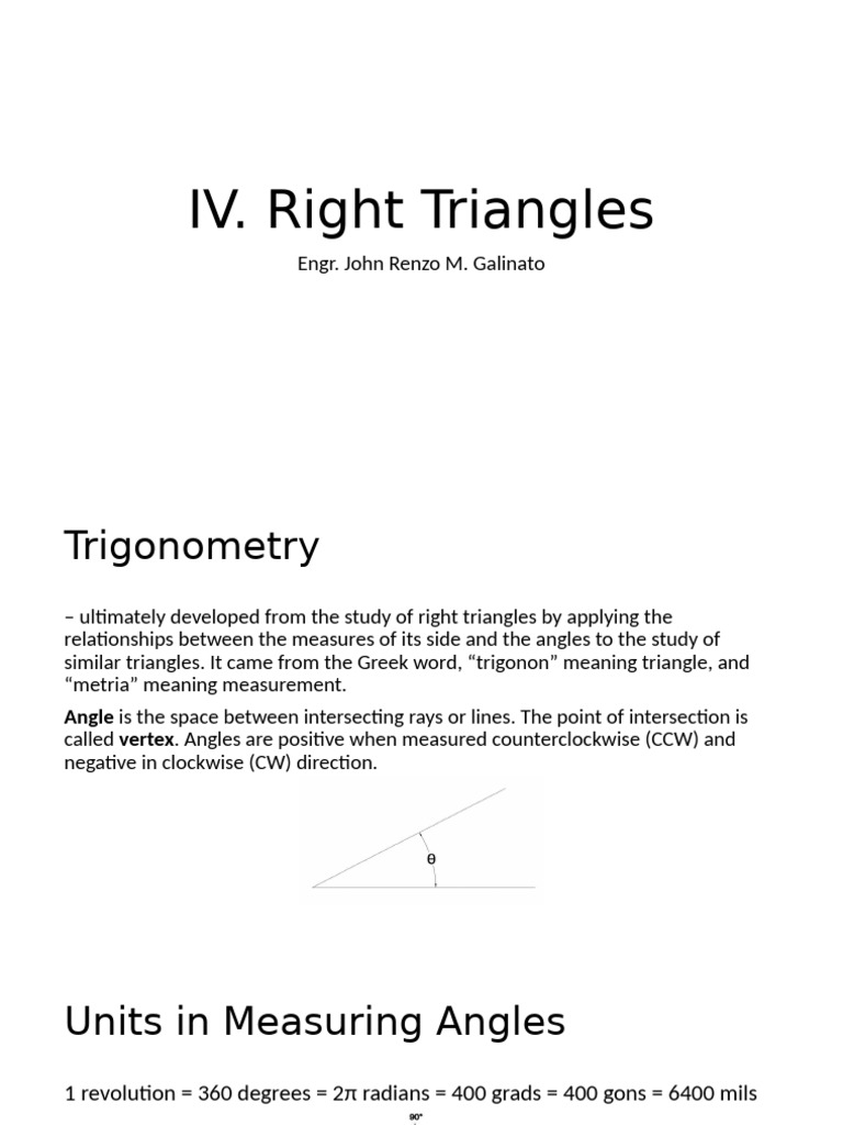 Understanding Right Triangles in Trigonometry | PDF | Triangle | Angle