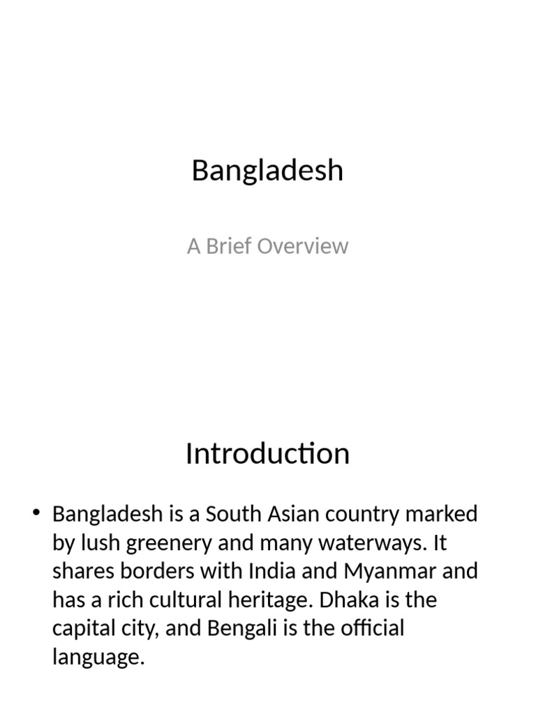 Bangladesh Presentation | PDF