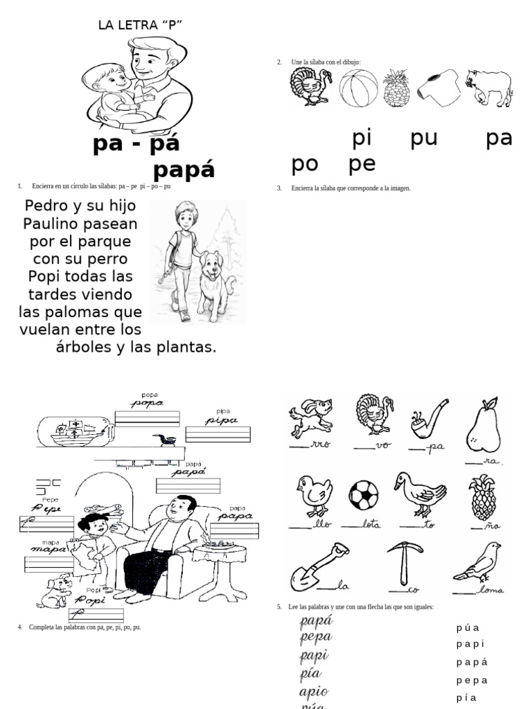 Letra P - Papá - I Bim - Abril | PDF