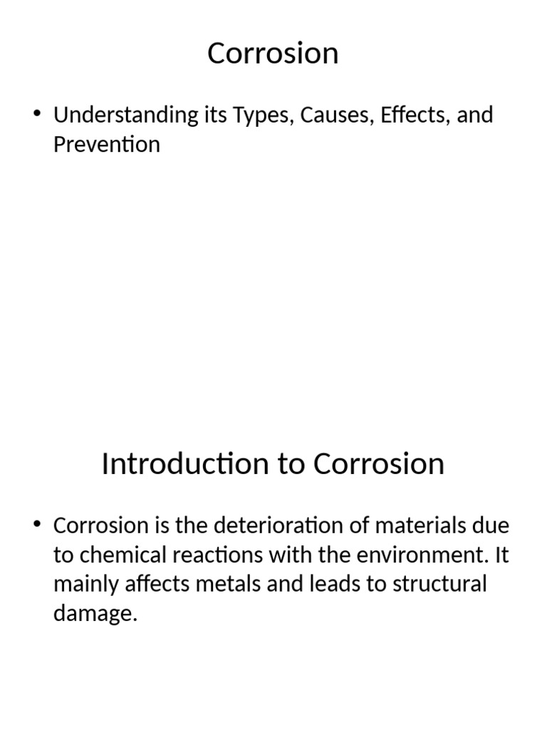 Corrosion: Types, Causes, and Prevention | PDF