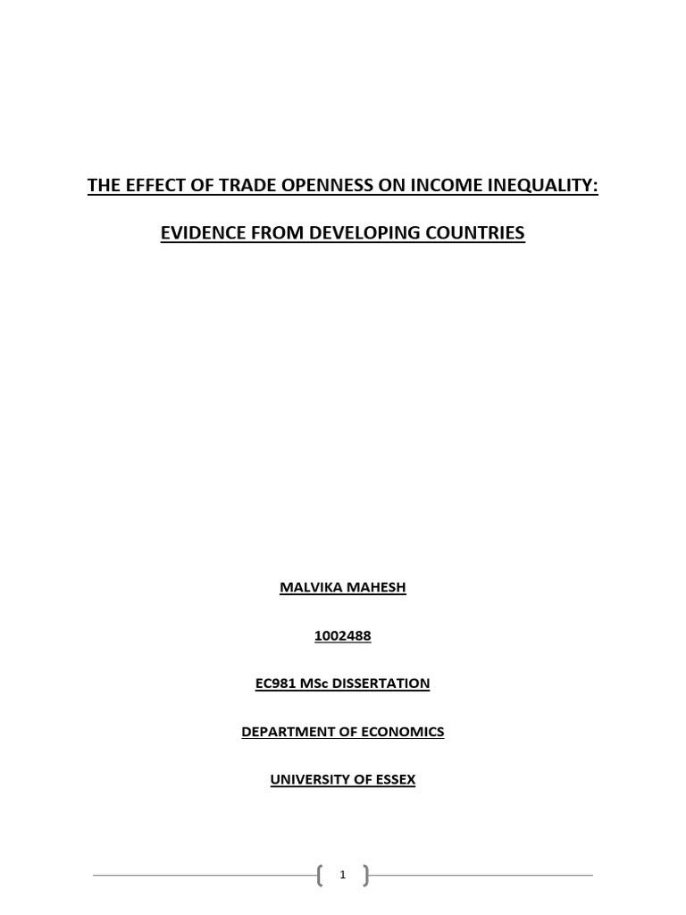Trade Openness and Income Inequality | PDF | Comparative Advantage ...