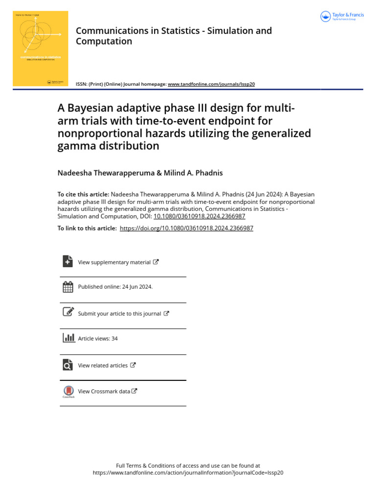 Bayesian Design for Multi-Arm Trials | PDF | Bayesian Inference ...