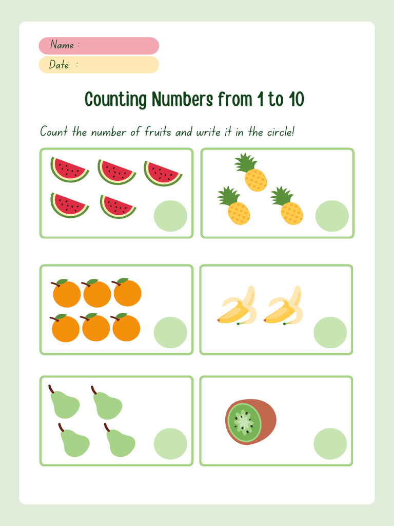 Colourful Counting Numbers Activity Worksheet - 20250427 - 121308 ...