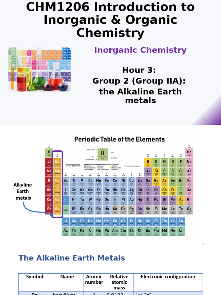Overview of Alkaline Earth Metals | PDF | Hydroxide | Calcium