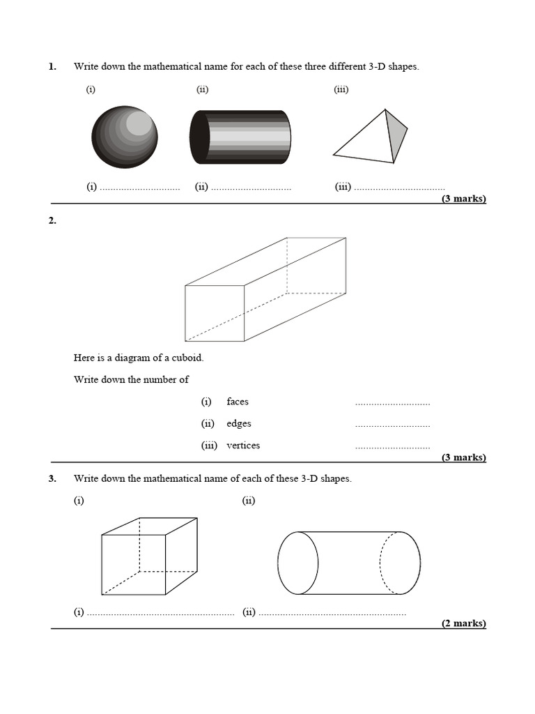 Wk19 L2 QP 2d and 3d Shapes | PDF | Elementary Geometry | Polytopes