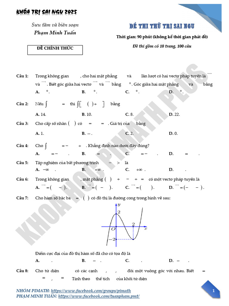 08 Đề Thi Thử Trị Sai Ngu | PDF