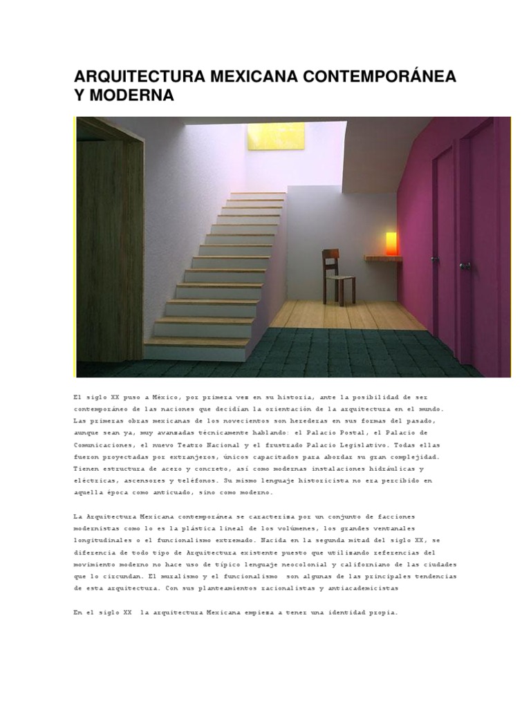 ARQUITECTURA MEXICANA CONTEMPORÁNEA Y MODERNA