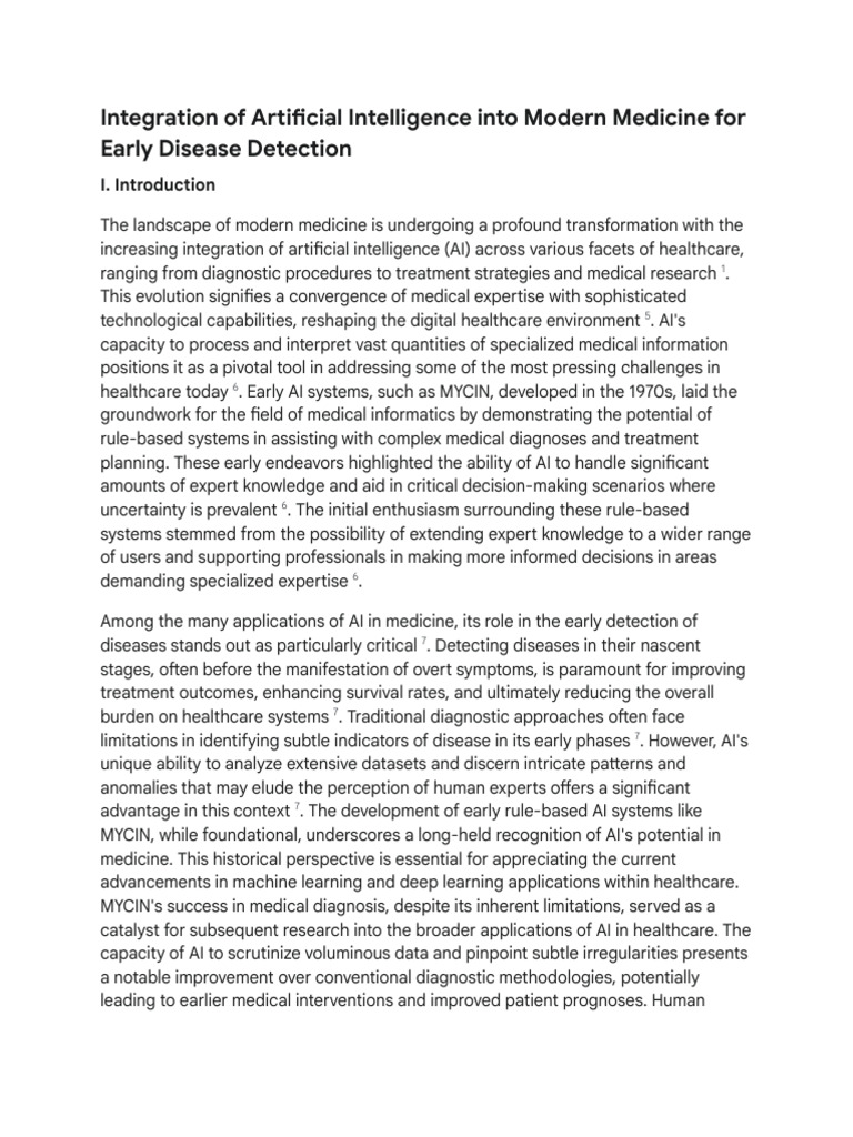 AI in Medicine: Early Disease Detection | PDF | Intelligence (AI ...