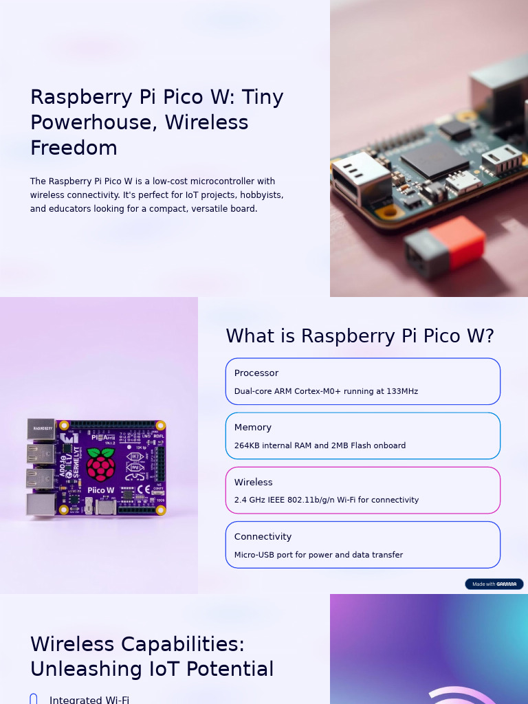 Raspberry Pi Pico W: IoT Microcontroller Guide | PDF | Raspberry Pi ...