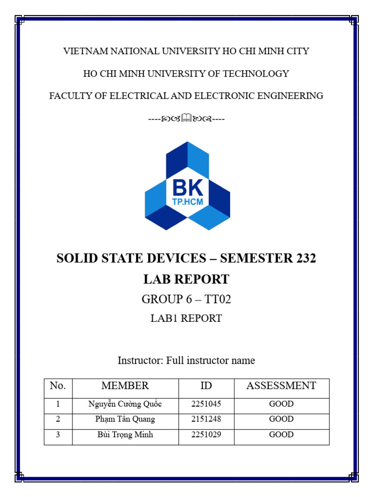 Solid State Devices Lab Report 232 | PDF | P–N Junction | Electrical ...