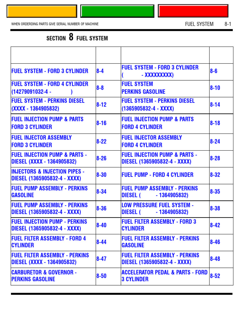 Fuel System Parts Ordering Guide | PDF | Fuel Injection | Diesel Engine