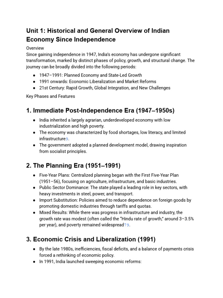 Overview of India's Economic Evolution | PDF | Economic Growth ...
