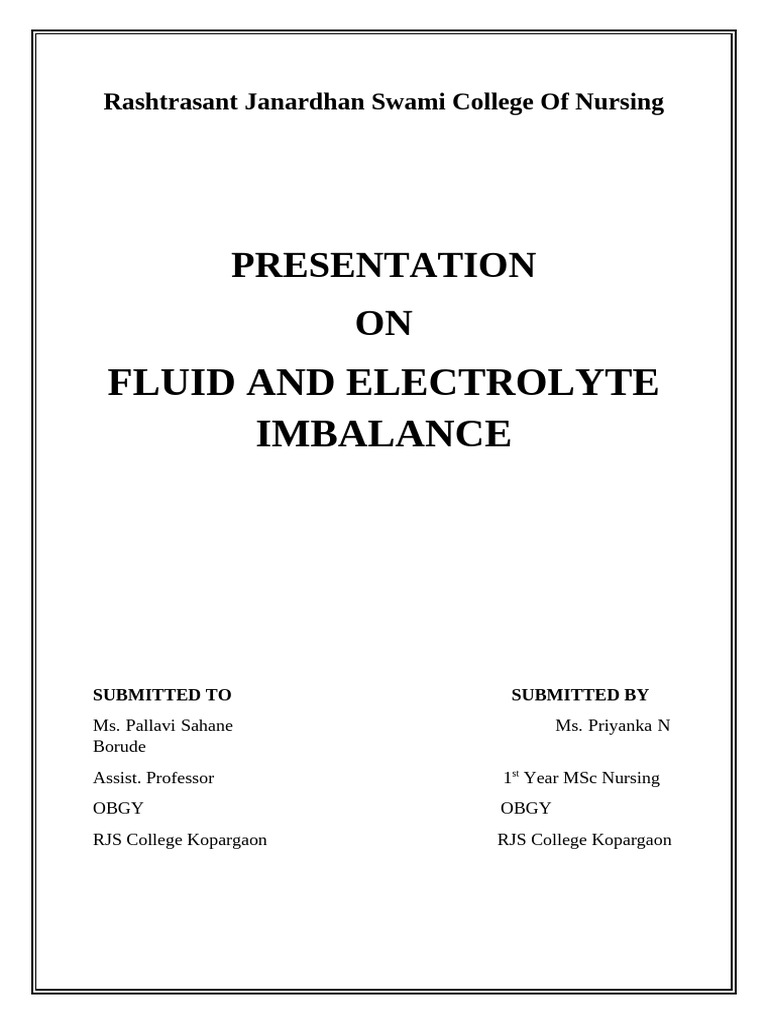 Fluid and Electrolyte Imbalance Overview | PDF | Angiotensin | Kidney