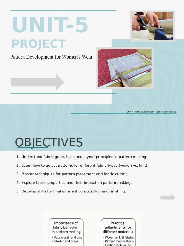 UNIT-5 Pattern Development For Women's Wear | PDF | Knitting | Textiles