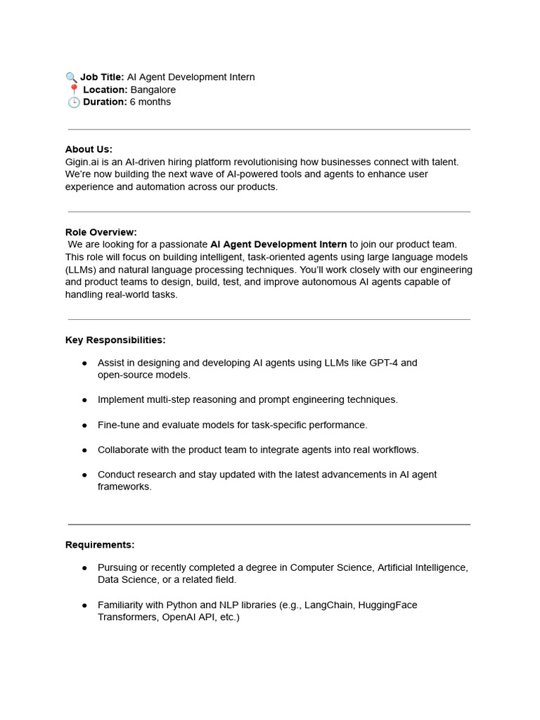 Gigin JD - Agent Development Intern | PDF