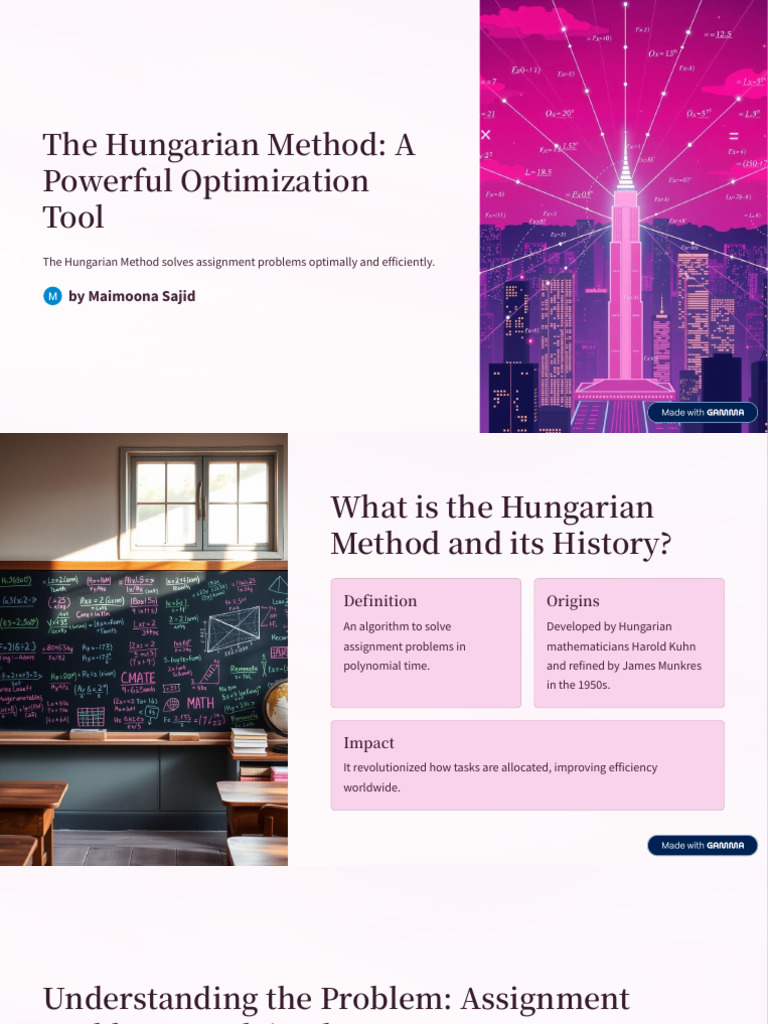 Hungarian Method for Optimal Assignments | PDF | Mathematical ...