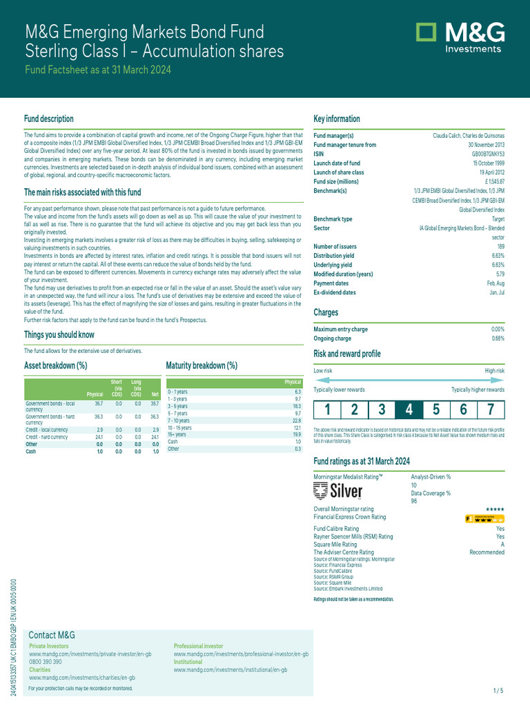 M&G Emerging Markets Bond Fund | PDF | Investment Fund | Bonds (Finance)