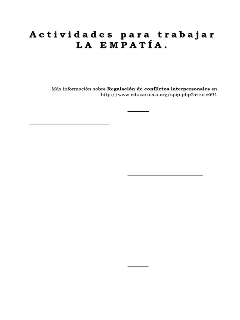 Actividades para Fomentar la Empatía | PDF | Caperucita Roja | Empatía
