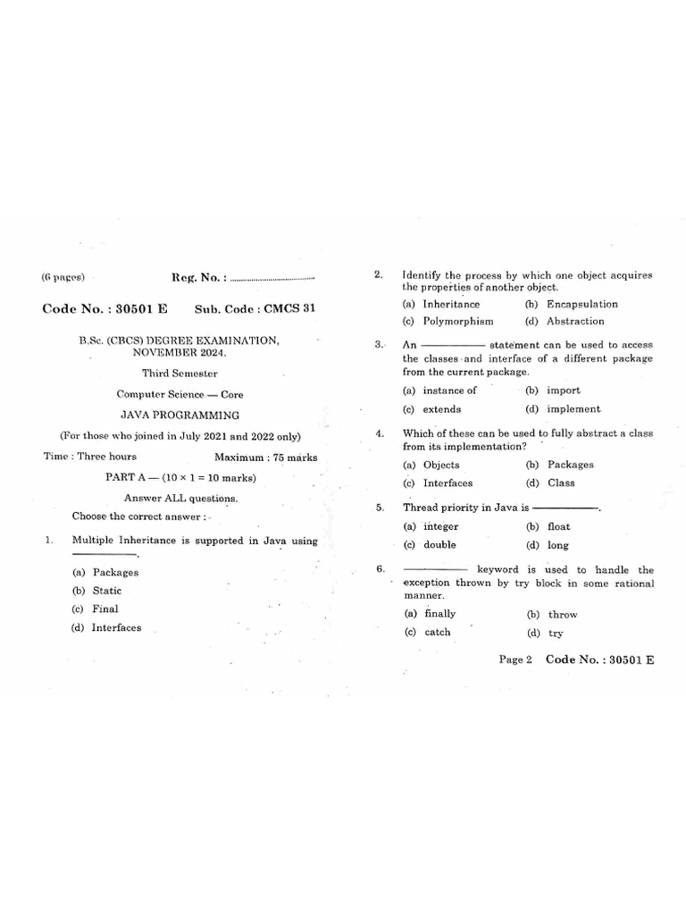 CMCS31 Java Programming 3 | PDF