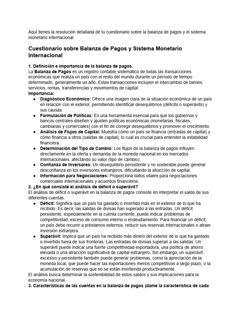 Análisis de la Balanza de Pagos en Venezuela | PDF | Balance de pagos ...