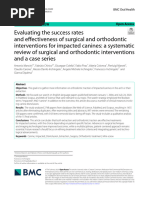Impacted Canines: Treatment Review | PDF | Orthodontics