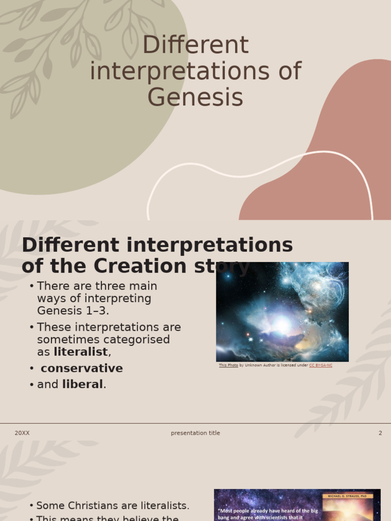 Interpretations of Genesis Creation Story | PDF | Creationism | Genesis ...