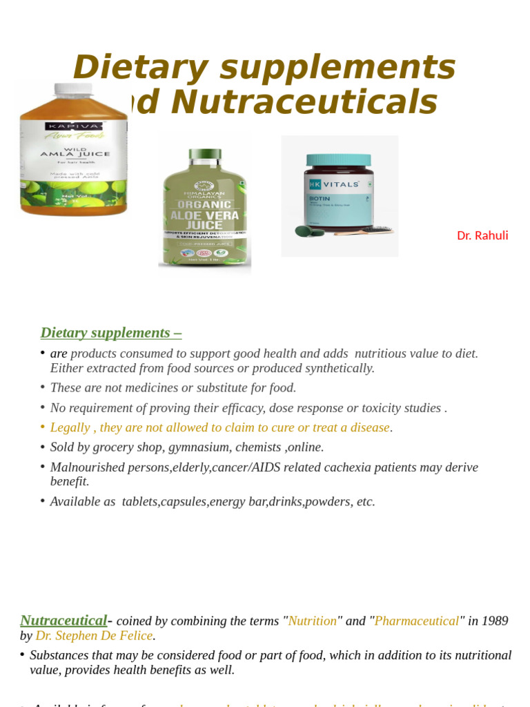 Dietary Supplements and Nutraceuticals | PDF | Dietary Supplements ...