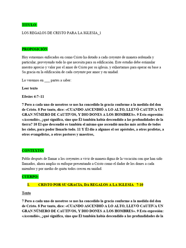 Regalos de Cristo para La Iglesia - 1 | PDF | Cristo (título) | Apóstol