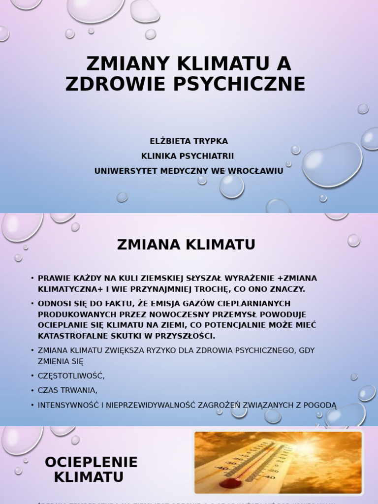 Zmiany Klimatu A Zdrowie Psychiczne | PDF