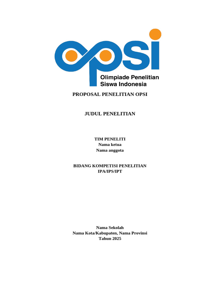 TEMPLATE PROPOSAL PENELITIAN OPSI | PDF