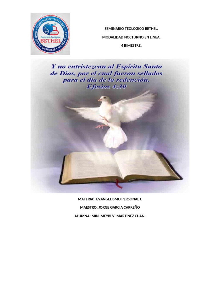 El Espíritu Santo y la Palabra en Evangelismo | PDF | espíritu Santo ...