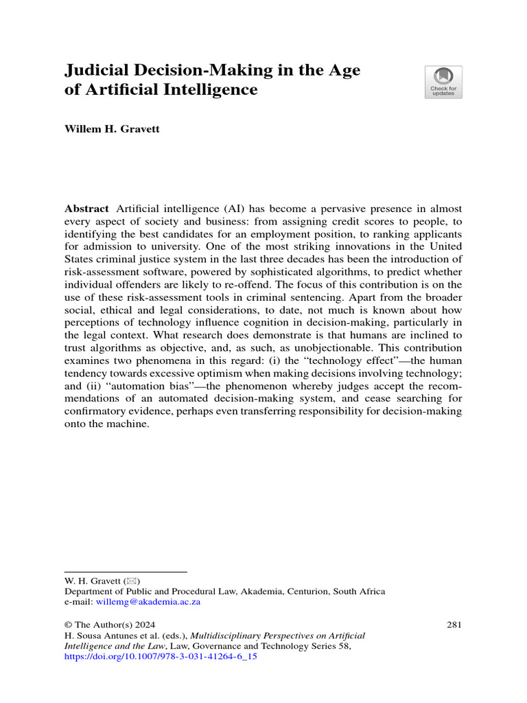 AI's Impact on Judicial Decision-Making | PDF | Risk Assessment ...