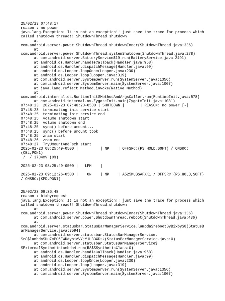 Device Shutdown and Reboot Logs | PDF | Software | Embedded Linux ...