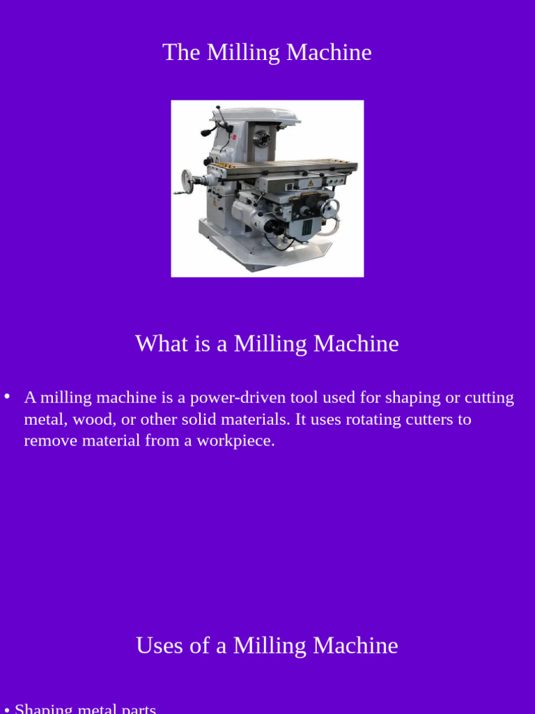 Milling Machine Operation and Safety | PDF