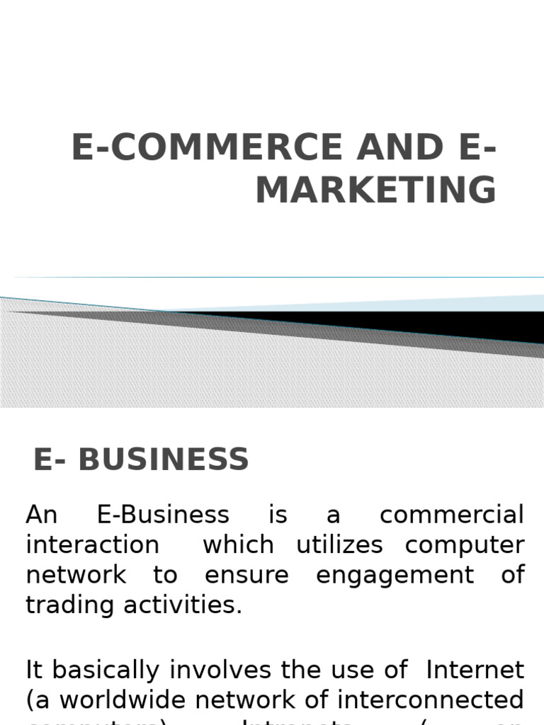 E Business e Commerce e Marketing | PDF | Electronic Business | E Commerce