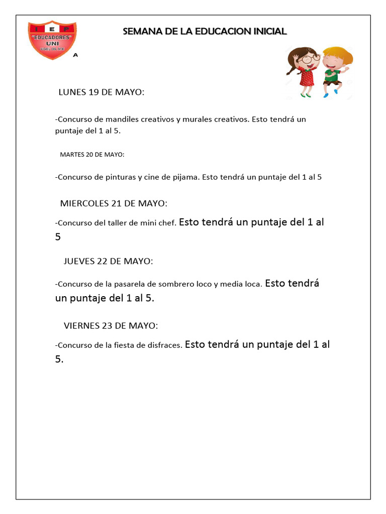 semana de la educacion inicial | PDF