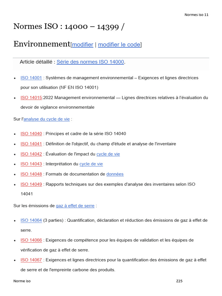 Normes ISO 11 et ISO 14041 | PDF