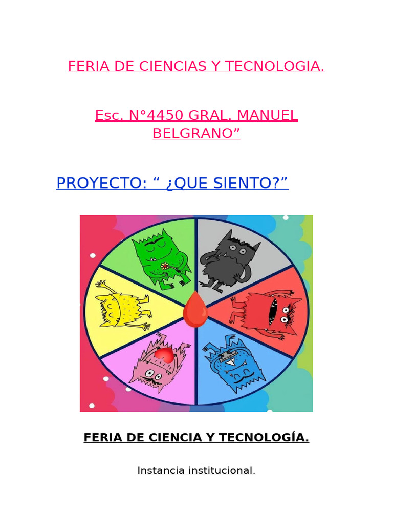 Feria de Ciencias y Tecnologia 2024 | PDF | Conocimiento | Las emociones