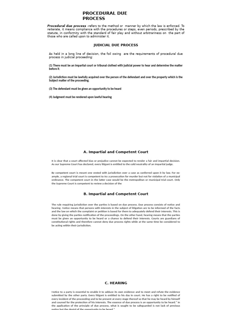 Procedural Due Process Camacho 1a | PDF | Judgment (Law) | Lawsuit