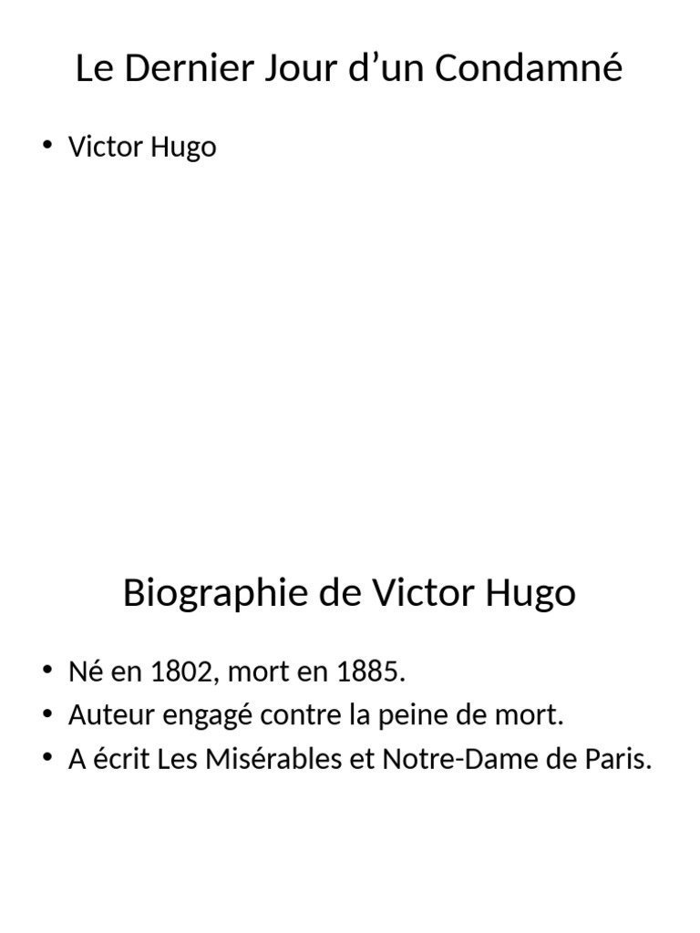 Victor Hugo : Critique de la peine de mort | PDF
