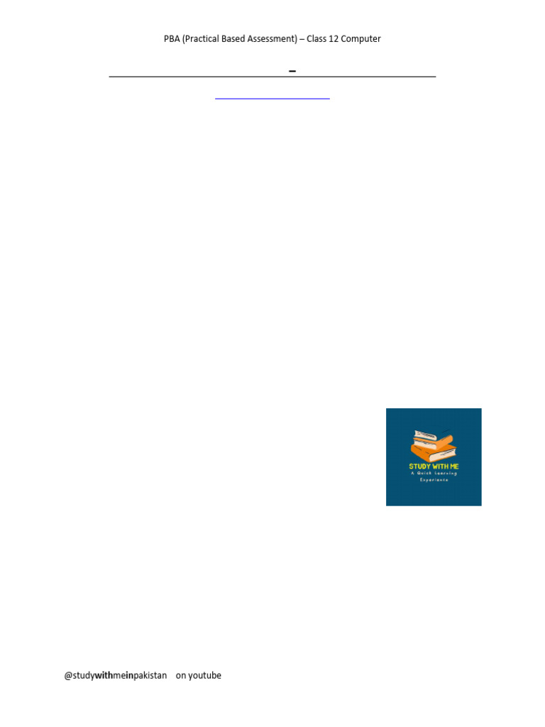 PBA Model Paper CPTR Class 12 Solution | PDF | Computer Programming