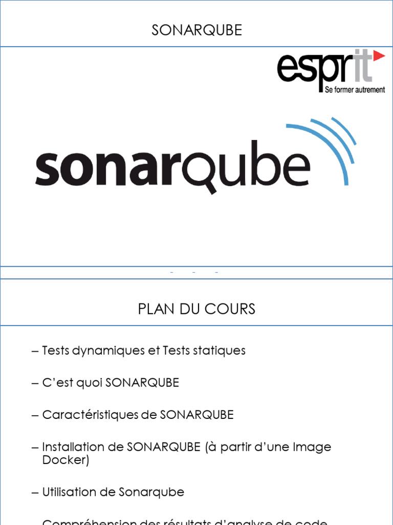 Introduction à SonarQube et installation | PDF | Java (Langage de ...