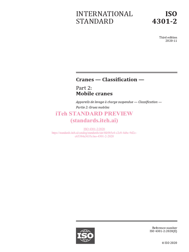 ISO 4301-2: Mobile Crane Classification | PDF | International ...