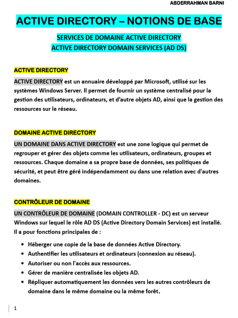 Introduction à Active Directory | PDF | Active Directory | Informatique