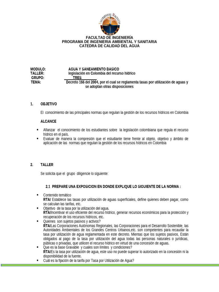 TRES Sol | PDF | Agua | Recursos hídricos