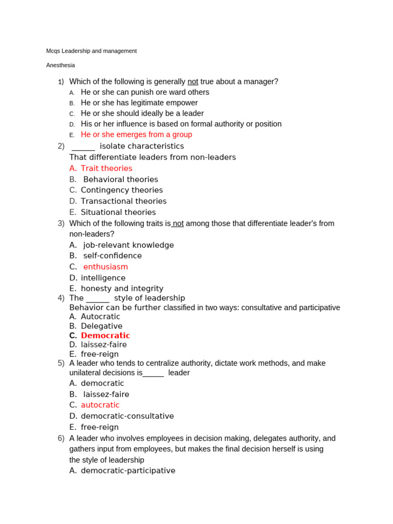 Leasership and Managment | PDF | Leadership | Business